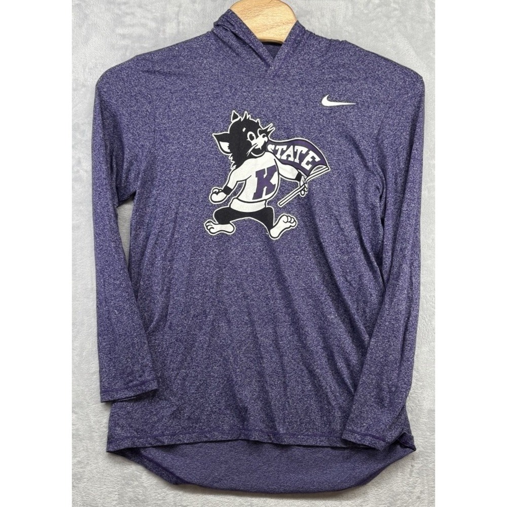 Nike Kansas State Wildcats Pullover Hoodie LS Tee Team Issued Men's Size L
